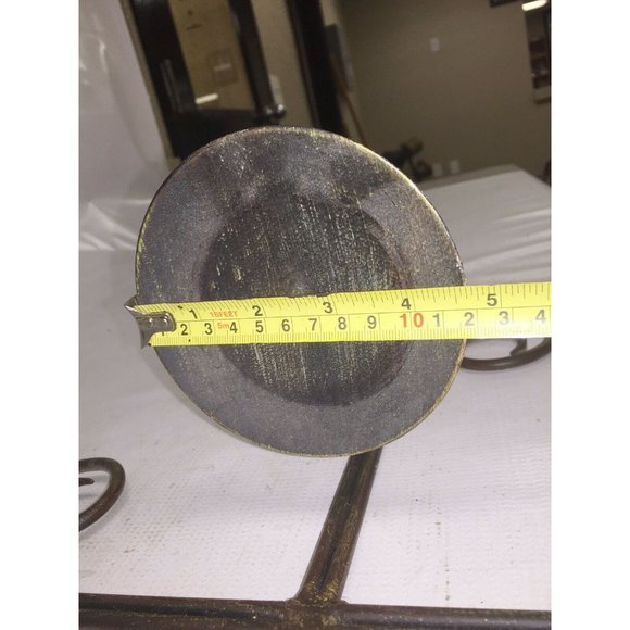 Pretty METAL swirled CROSS Pillar CANDLE Holder Sconce gold accent - Picture 8 of 10